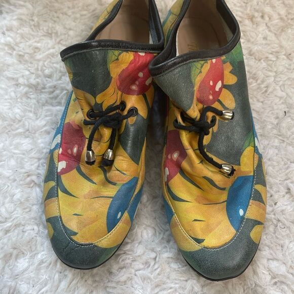 The Shoe Lab soft leather multi color painted slip on shoes ..Rubber soles SZ9.5 - Picture 8 of 10